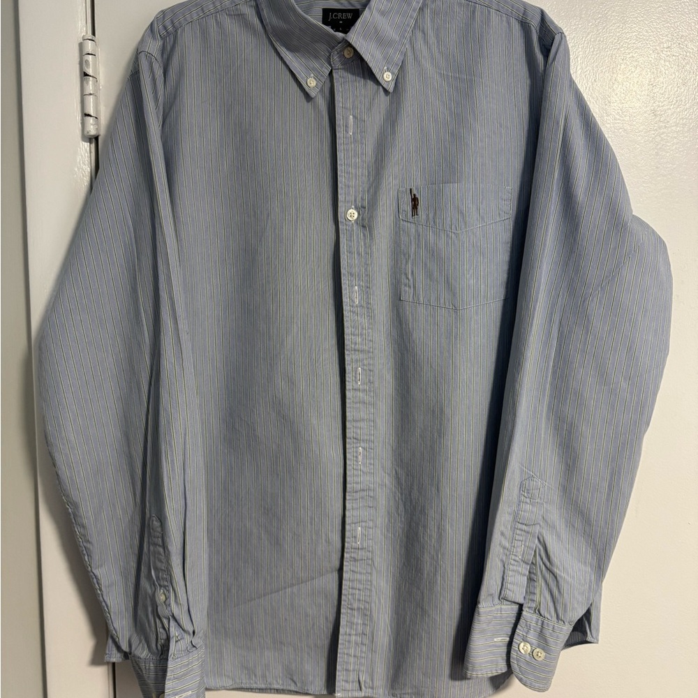 J. Crew Striped Blue Button Down Shirt